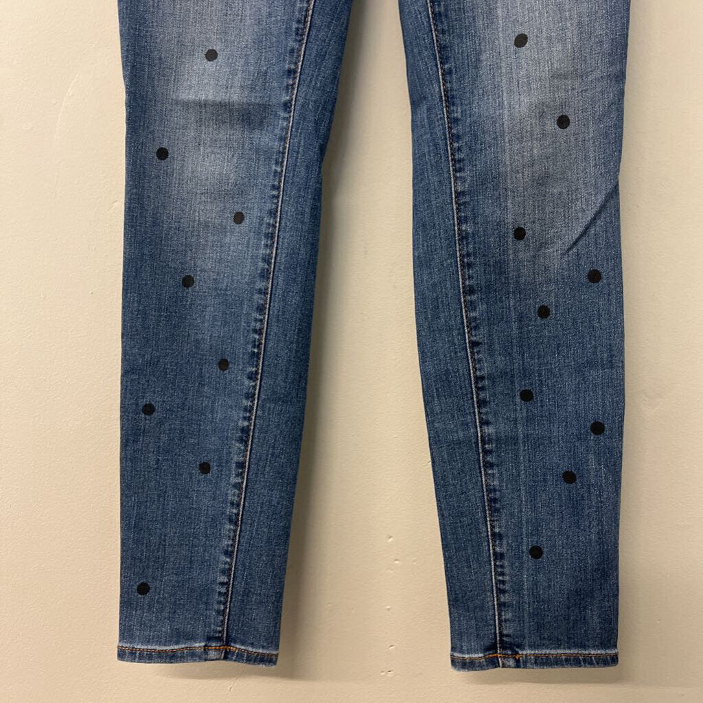 Loft Polka Dot Skinny Jeans 25