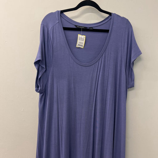 Halston Blue Short Sleeve Tee Maxi Dress 1X