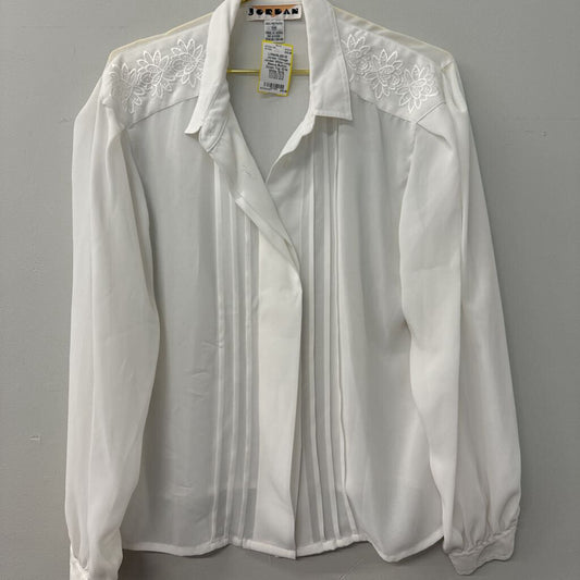 Vintage Jordan White Long Sleeve Button Down Top 13/14