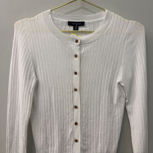 Ann Taylor White Cardigan Extra Small