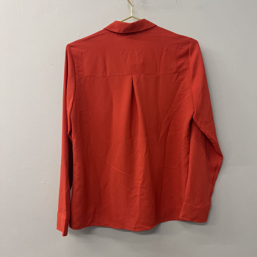 Orange Silky Blouse Longsleeve Small