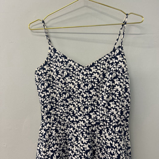 Joie Navy/ White Flower Print Textured Dress Medium