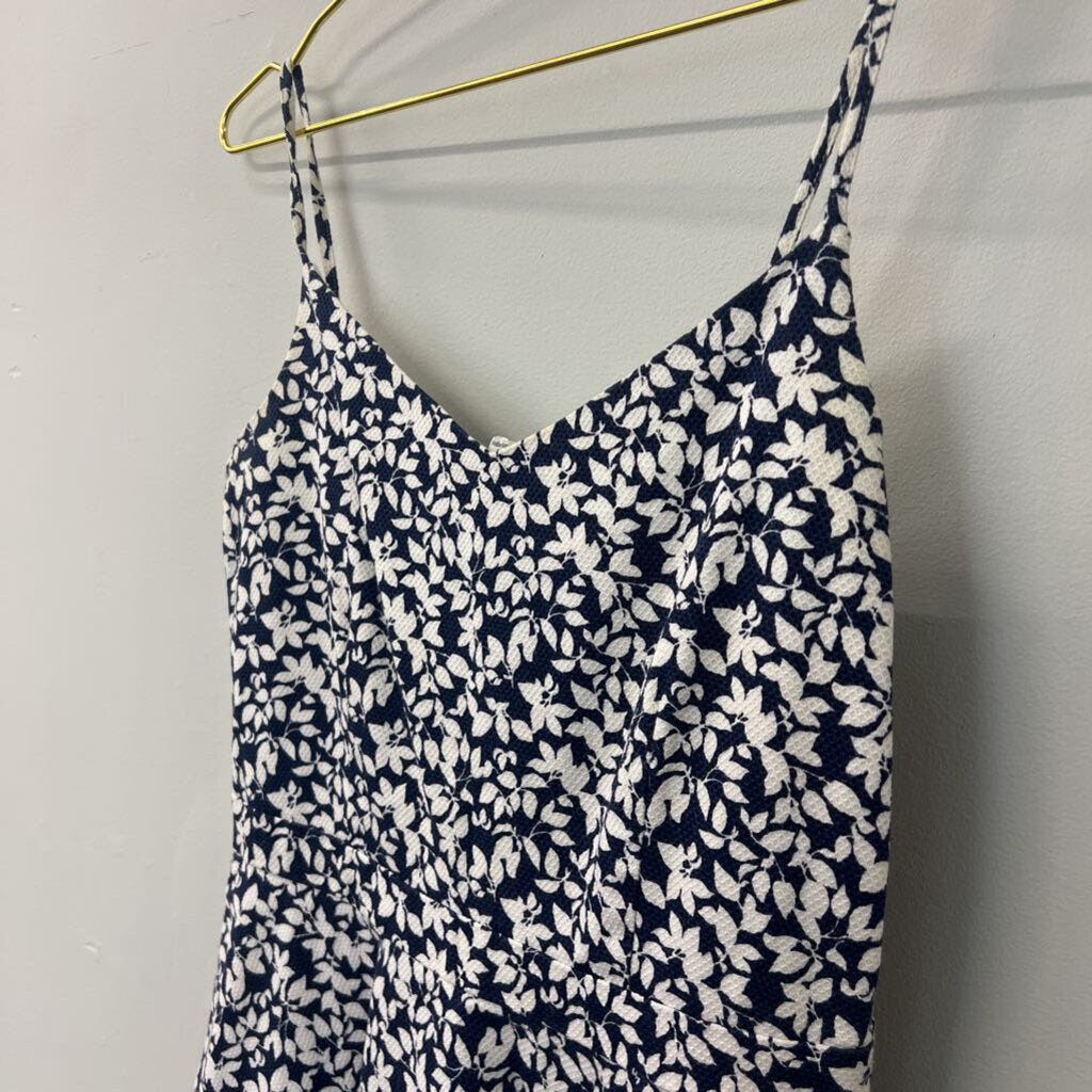 Joie Navy/ White Flower Print Textured Dress Medium