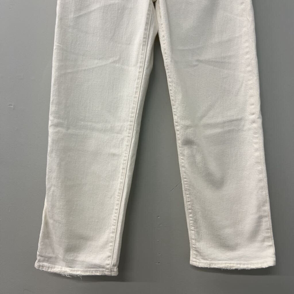 Levis White Ribcage Straight Ankle Jeans 26 NWT