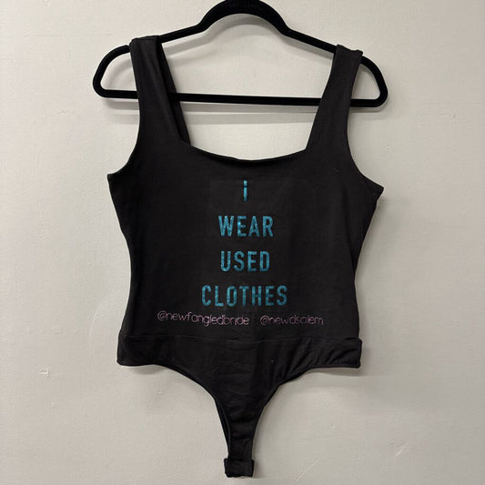 Black/ Blue I Wear Used Clothes Tank Bodysuit Small