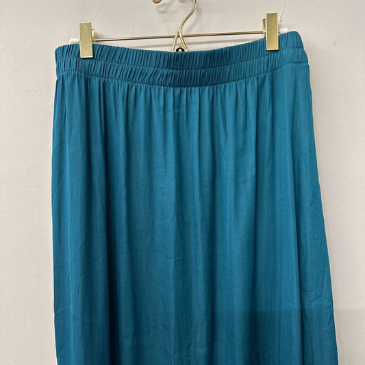 Loft Silky Teal Midi Skirt Small