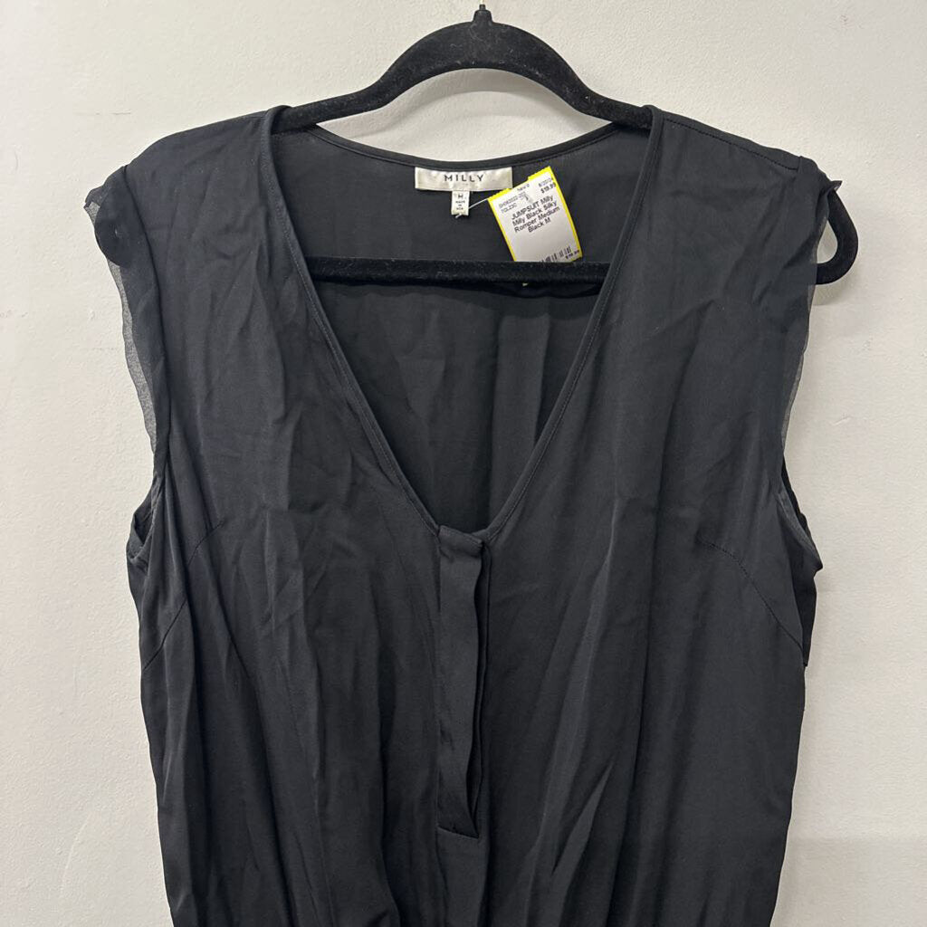 Milly Black Silky Romper Medium