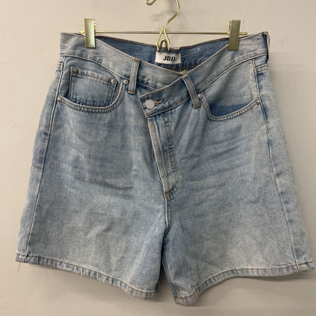 JBD Light Wash Cross Waist Denim Shorts Large