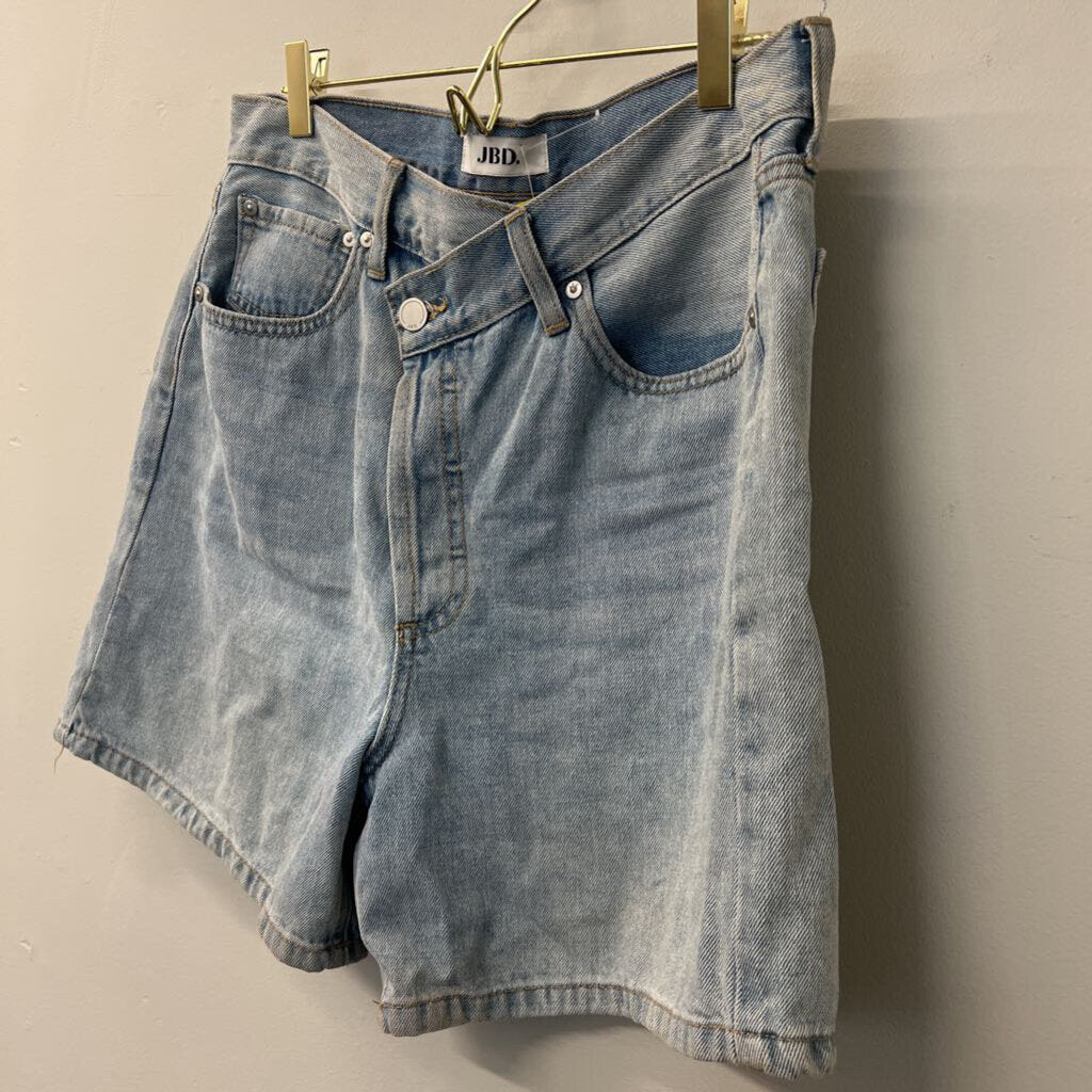 JBD Light Wash Cross Waist Denim Shorts Large