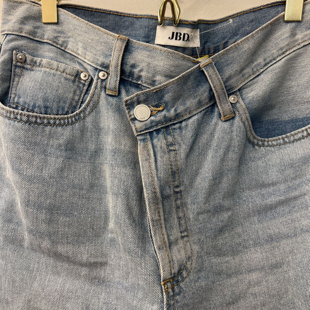 JBD Light Wash Cross Waist Denim Shorts Large