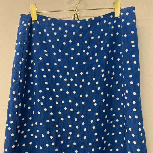 Gilli Blue/ White Polka Dot Midi Skirt Medium