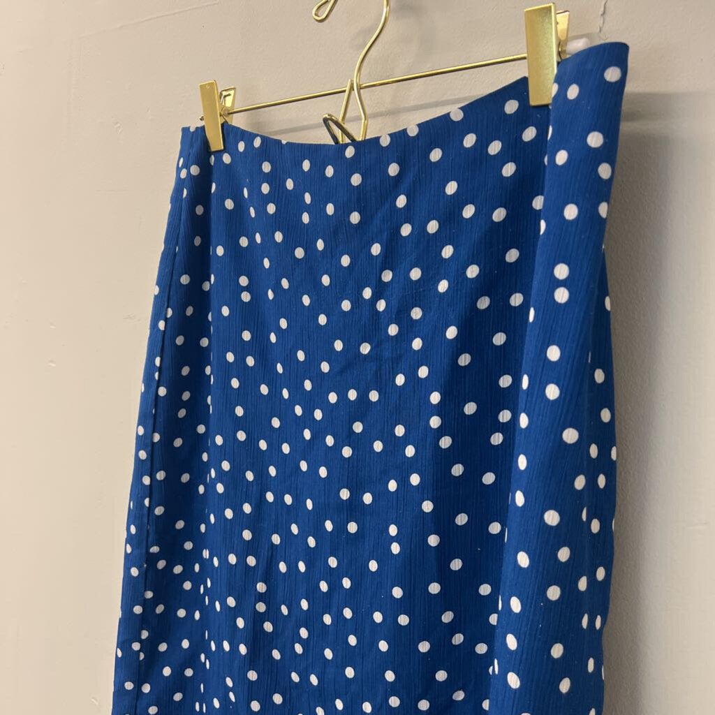 Gilli Blue/ White Polka Dot Midi Skirt Medium