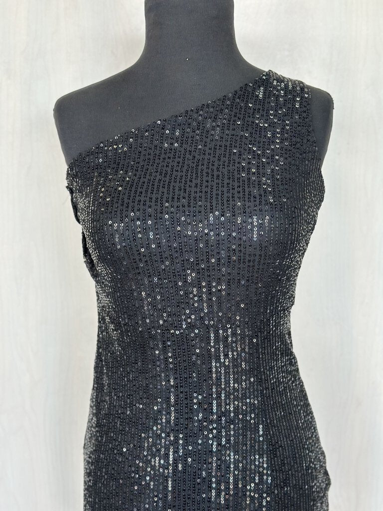 Sequined One Shoulder Mini Dress Extra Small