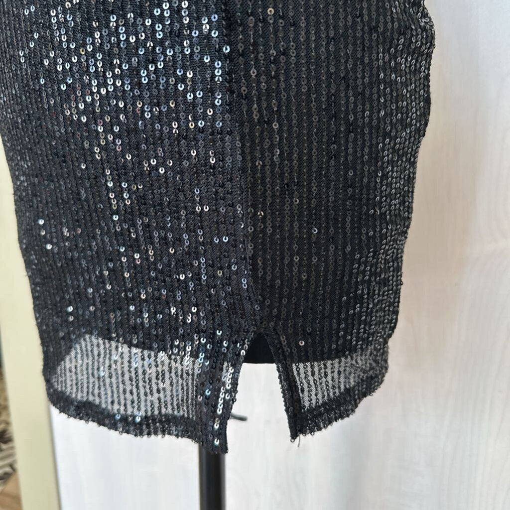 Sequined One Shoulder Mini Dress Extra Small