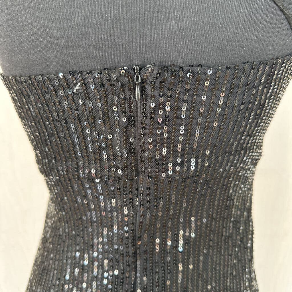 Sequined One Shoulder Mini Dress Extra Small