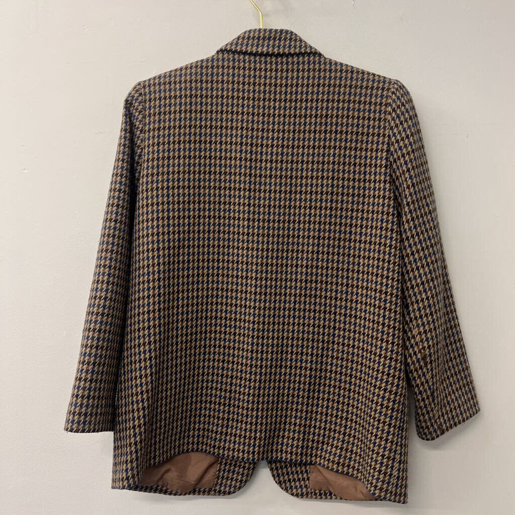 Vintage Sag Harbor Brown/ Blue Houndstooth Blazer 8P