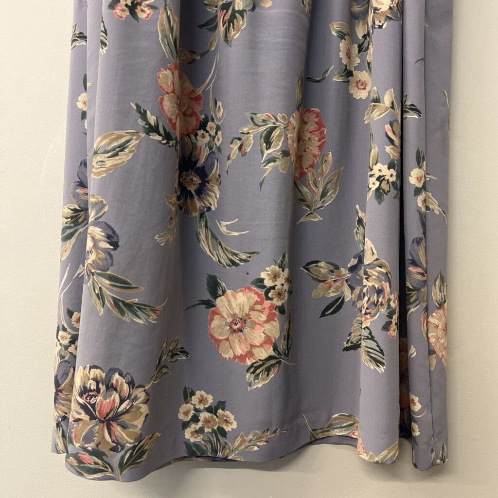 Vintage Alfred Dunner Blue Floral Print Midi Skirt 16W