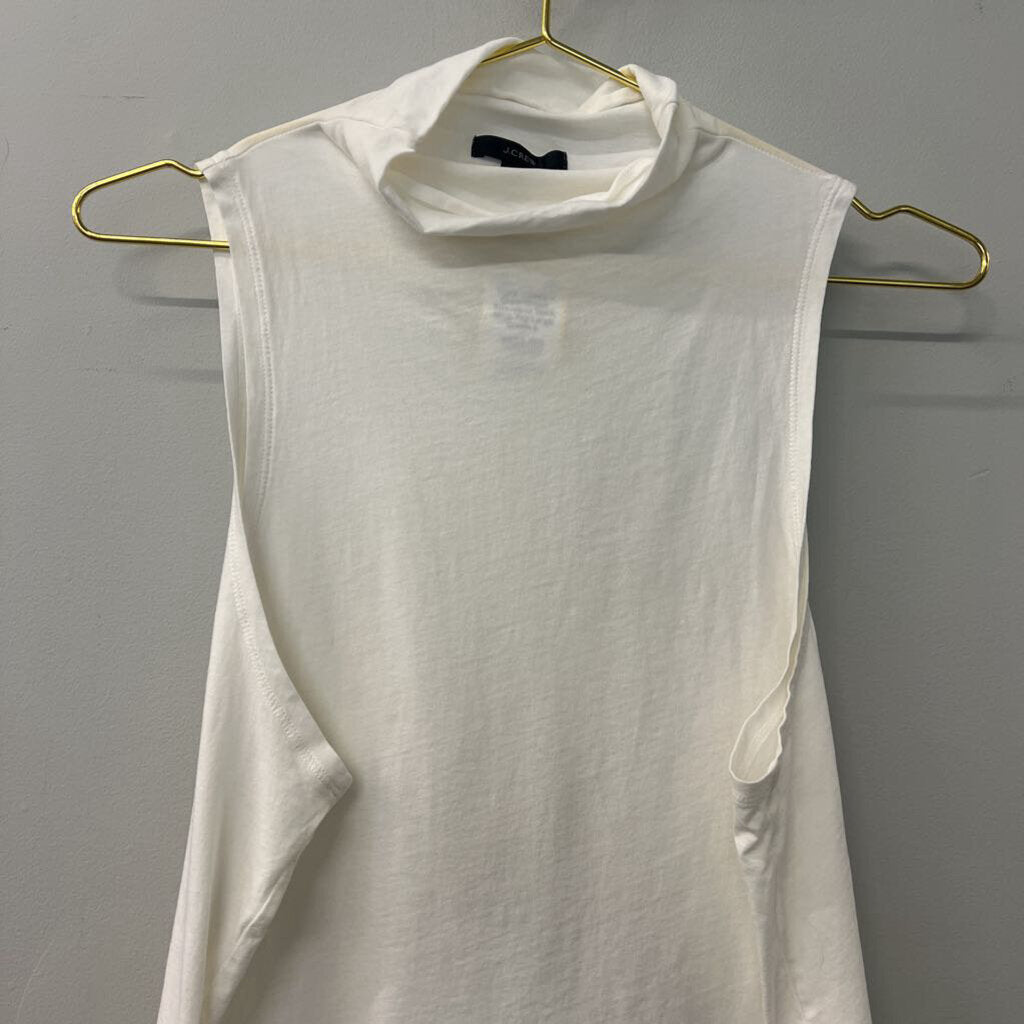 J Crew Cream Sleeveless Mock Neck Top Large