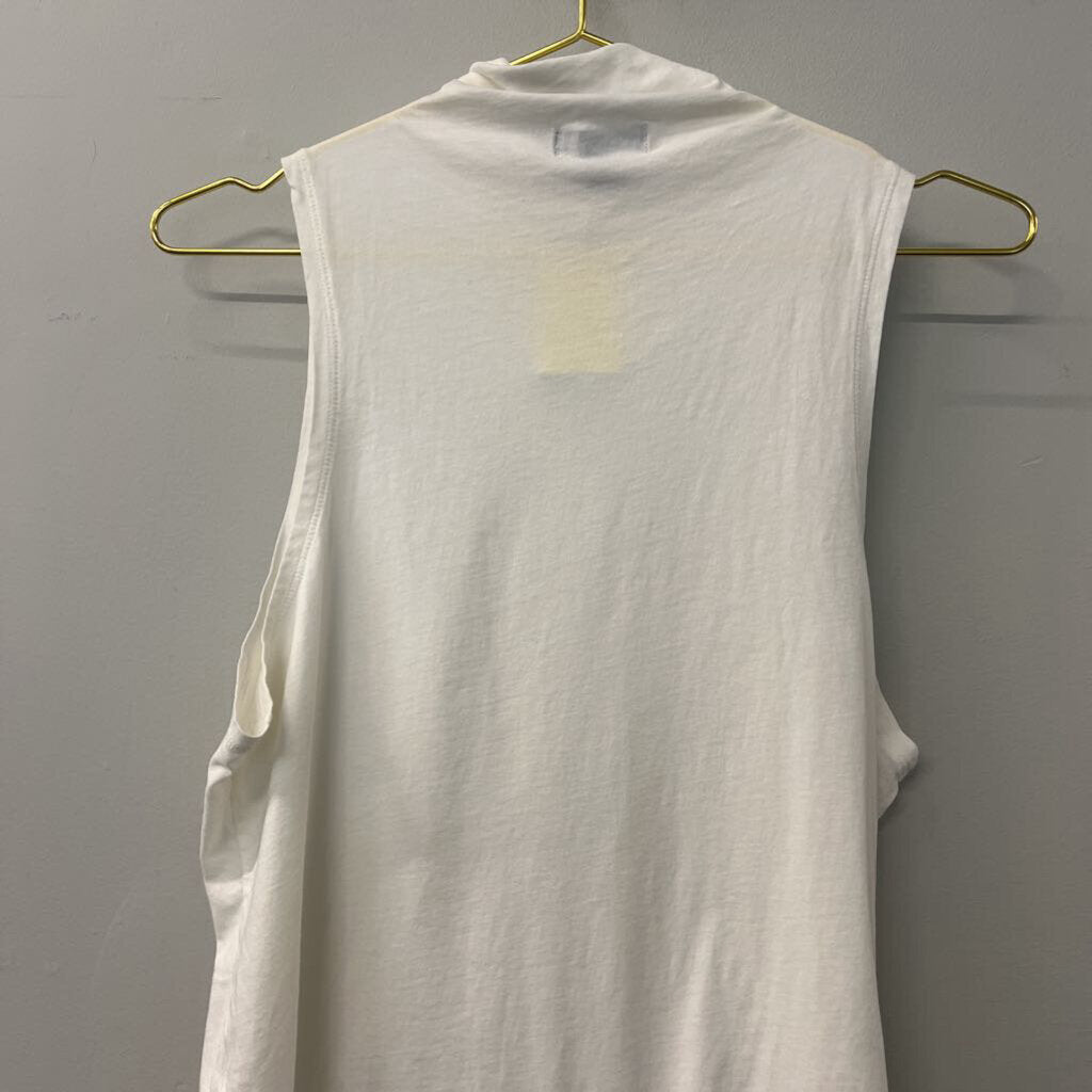 J Crew Cream Sleeveless Mock Neck Top Large