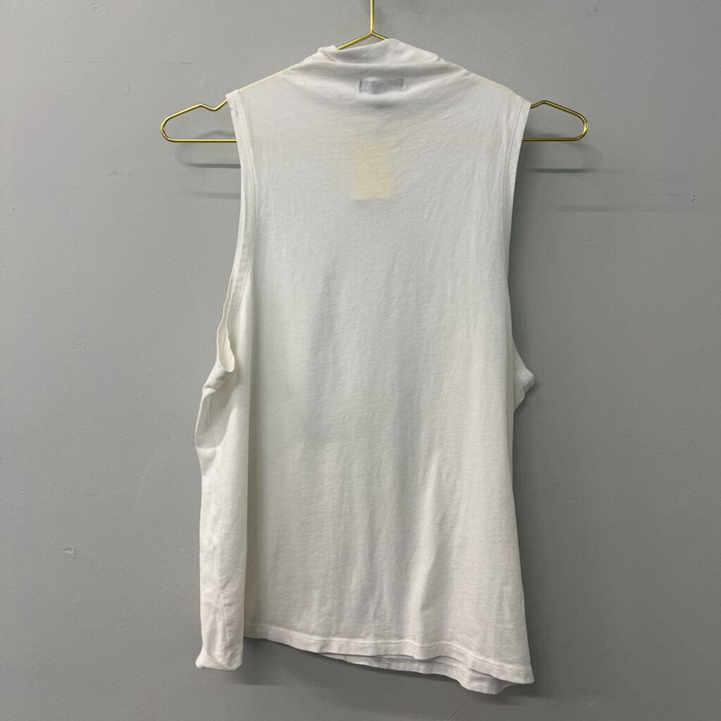 J Crew Cream Sleeveless Mock Neck Top Large