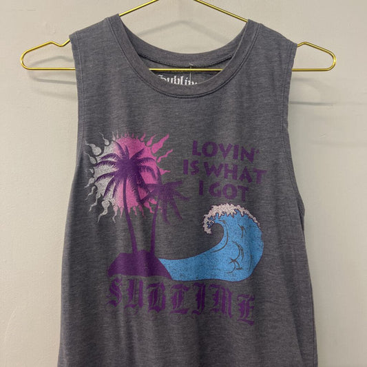 Sublime Grey Lyric Graphic Tank Medium