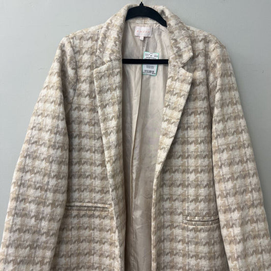 Entro Beige/ Cream Houndstooth Blazer Jacket Large