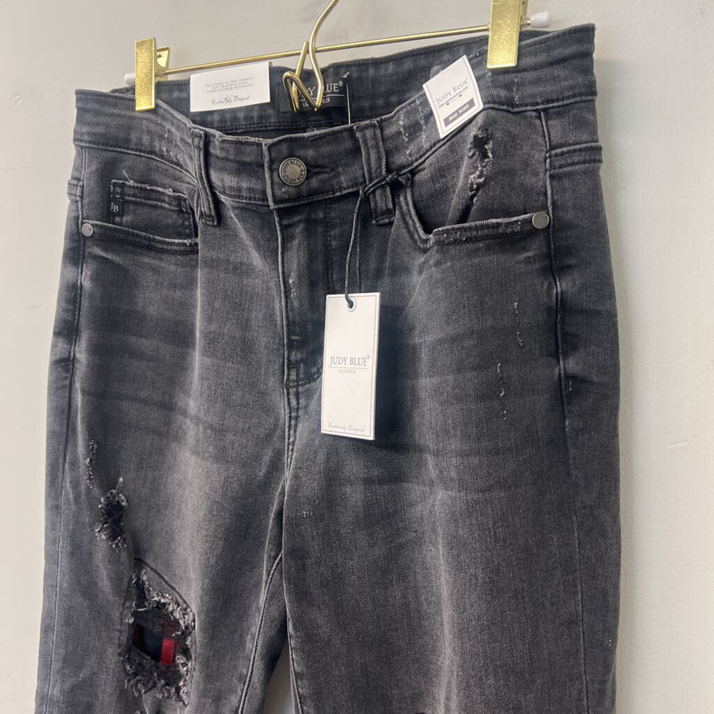 Judy Blue Black Distressed Mid Rise Skinny Fit Jeans 29 NWT