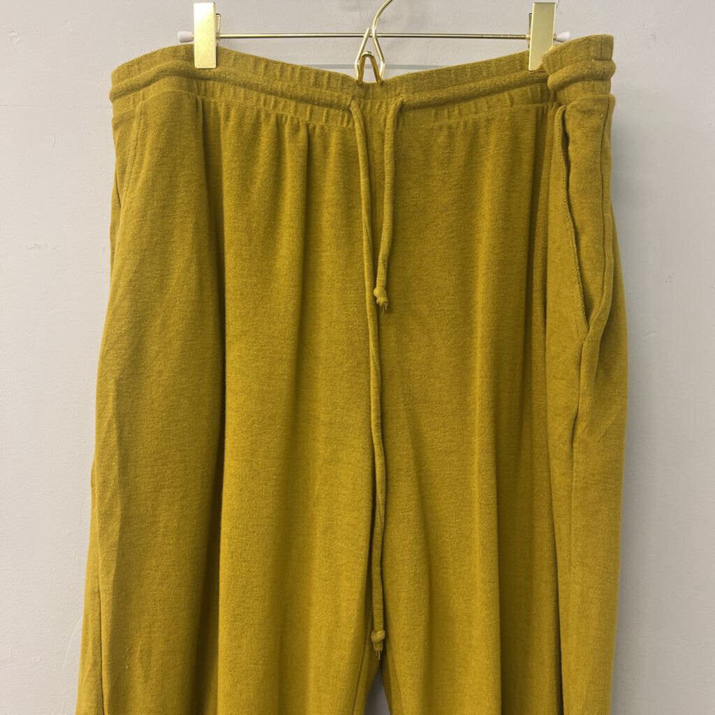 Daily Practice Green Terry Cloth Ankle Tie Pants Extra Large