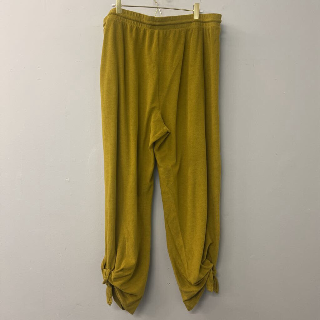 Daily Practice Green Terry Cloth Ankle Tie Pants Extra Large