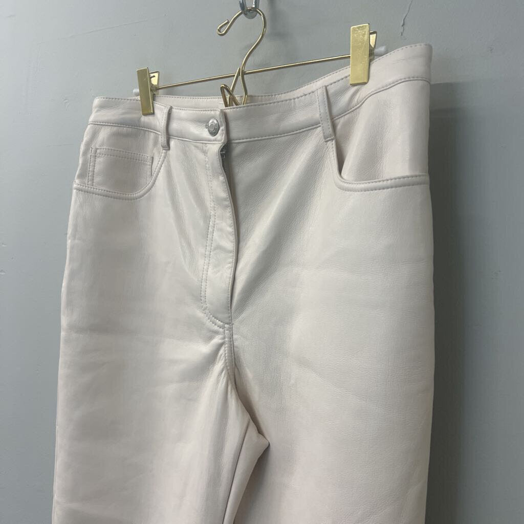 Wilfred Soft Cream Leather Wide Leg Pants 12