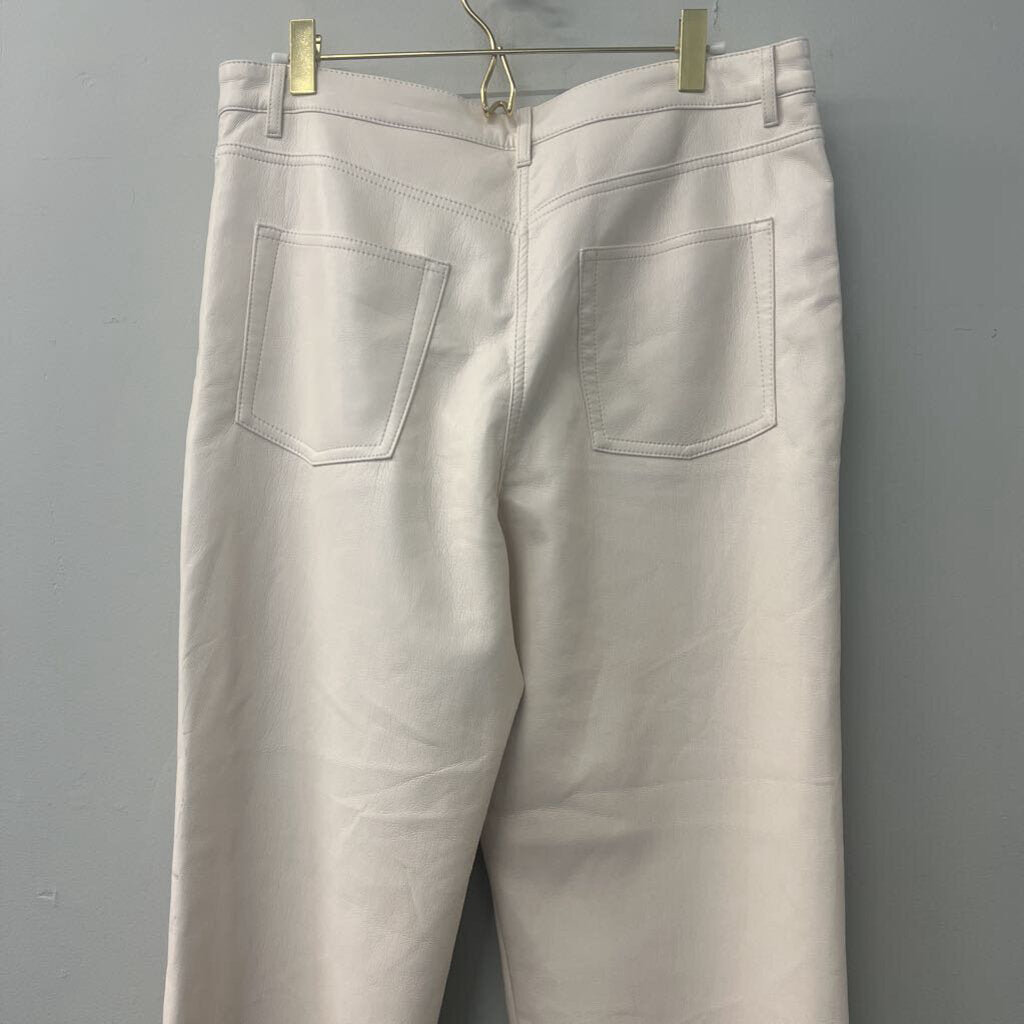 Wilfred Soft Cream Leather Wide Leg Pants 12