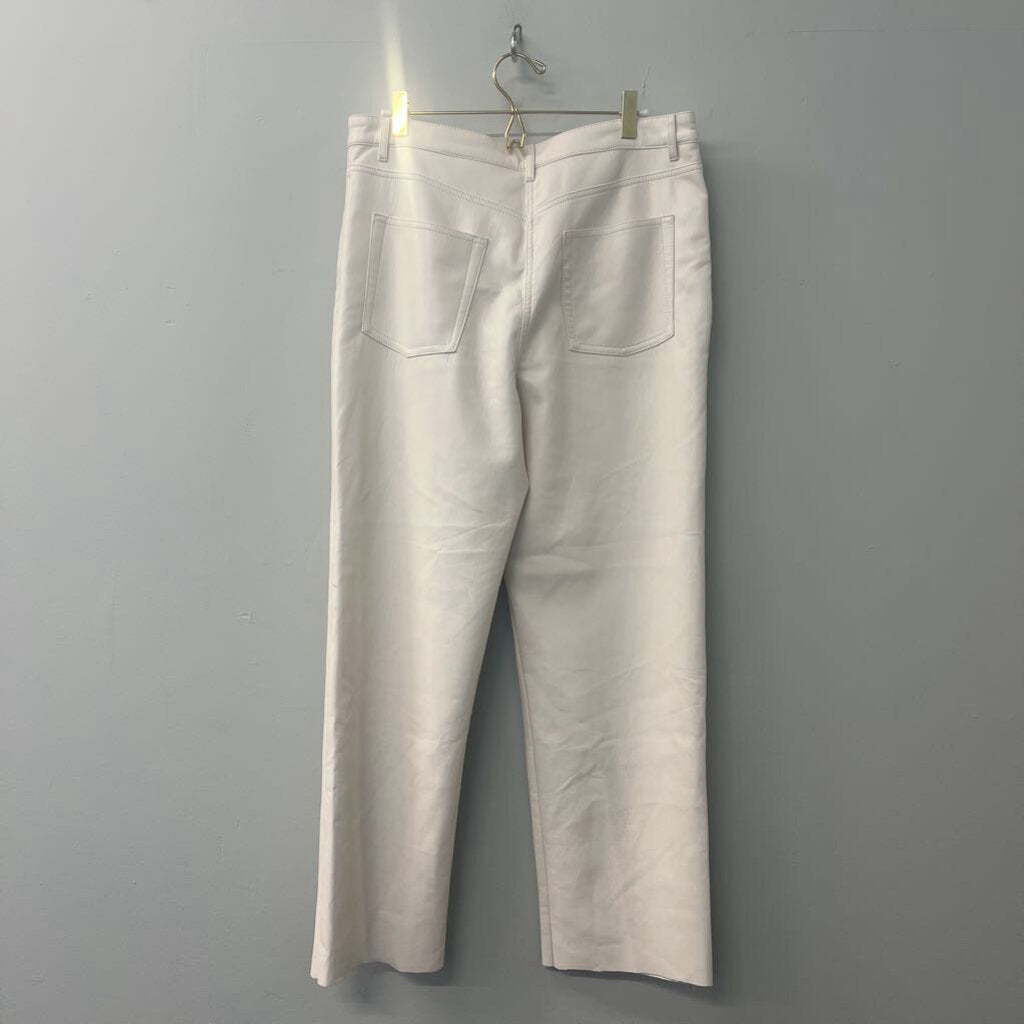 Wilfred Soft Cream Leather Wide Leg Pants 12