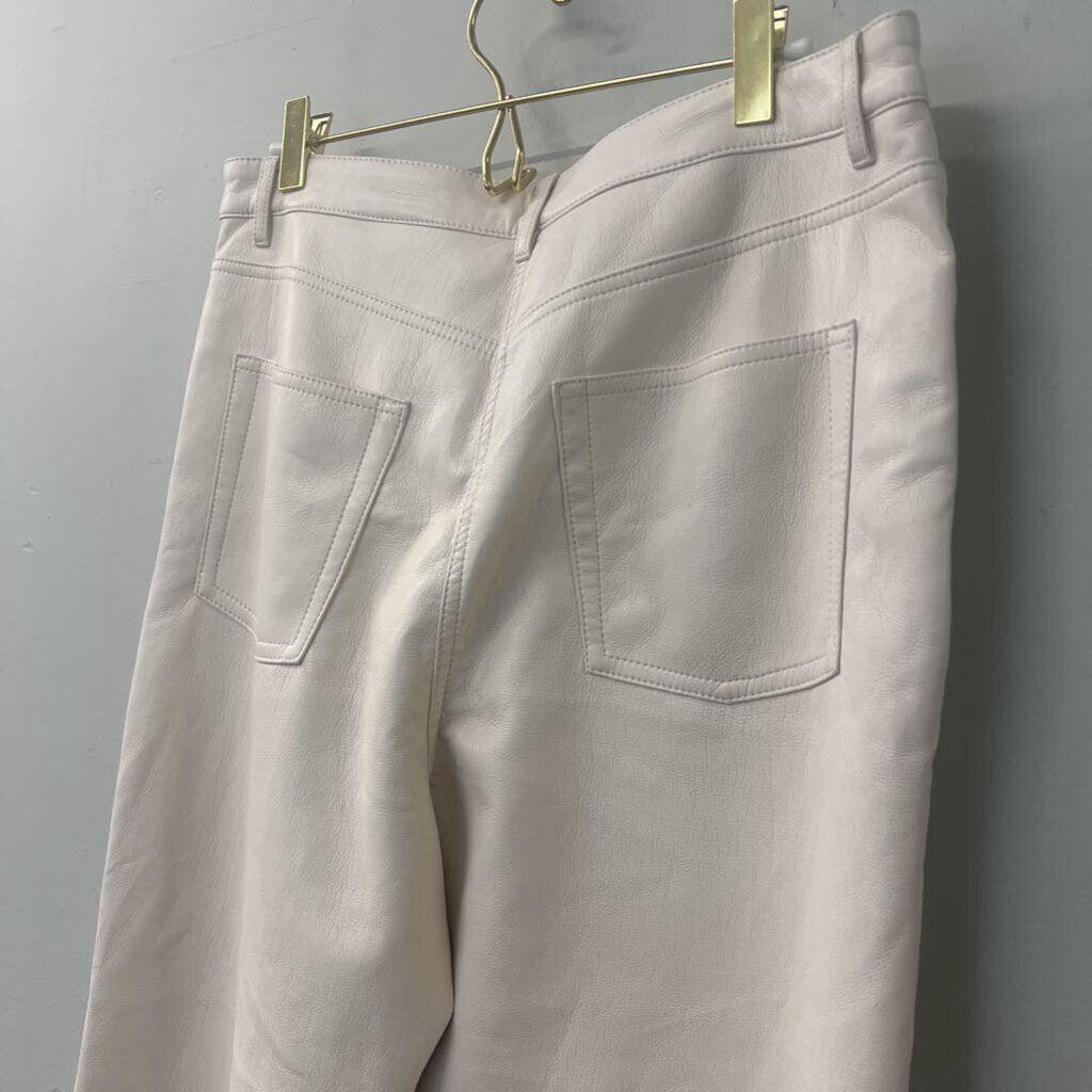 Wilfred Soft Cream Leather Wide Leg Pants 12