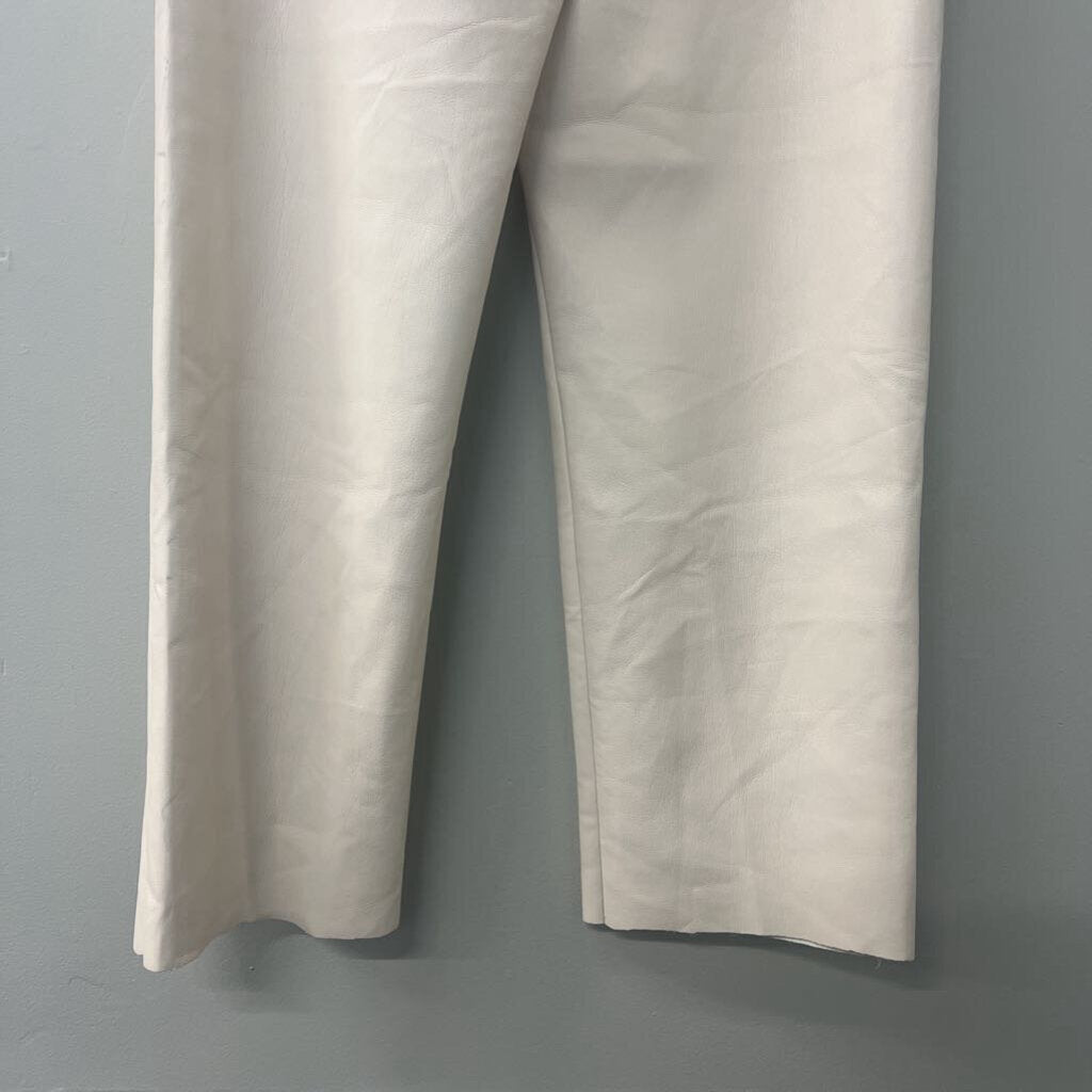 Wilfred Soft Cream Leather Wide Leg Pants 12