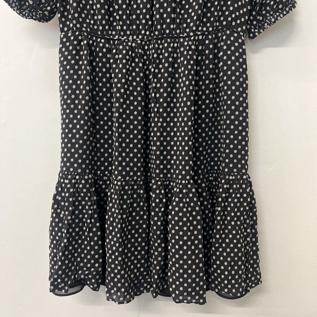 Derek Lam 10 Crosby Black/ White Print Short Sleeve Dress Medium