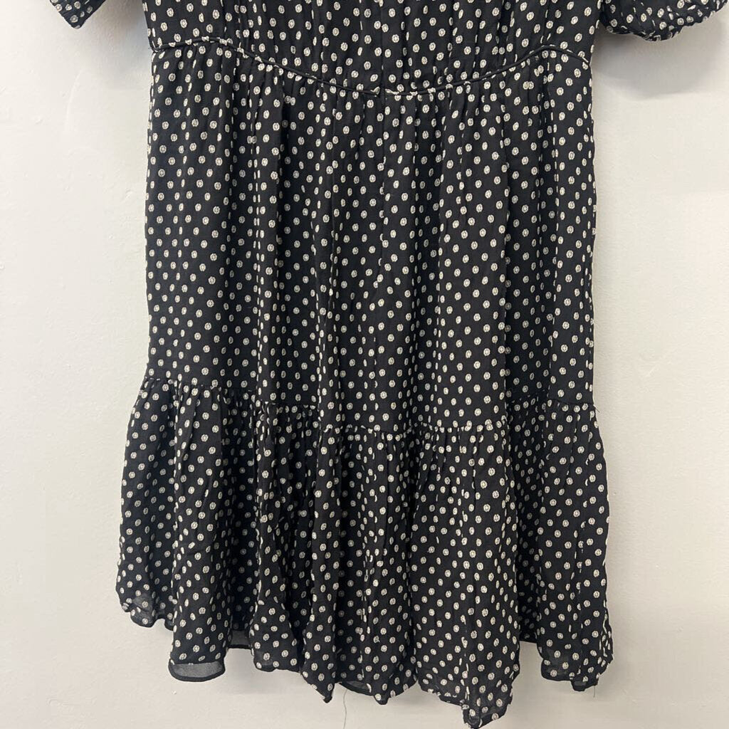 Derek Lam 10 Crosby Black/ White Print Short Sleeve Dress Medium