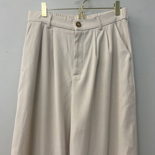 Aaron & Amber Beige High Waisted Wide Leg Pants Large