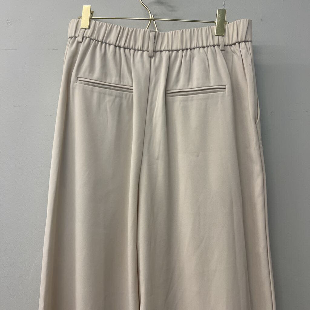 Aaron & Amber Beige High Waisted Wide Leg Pants Large