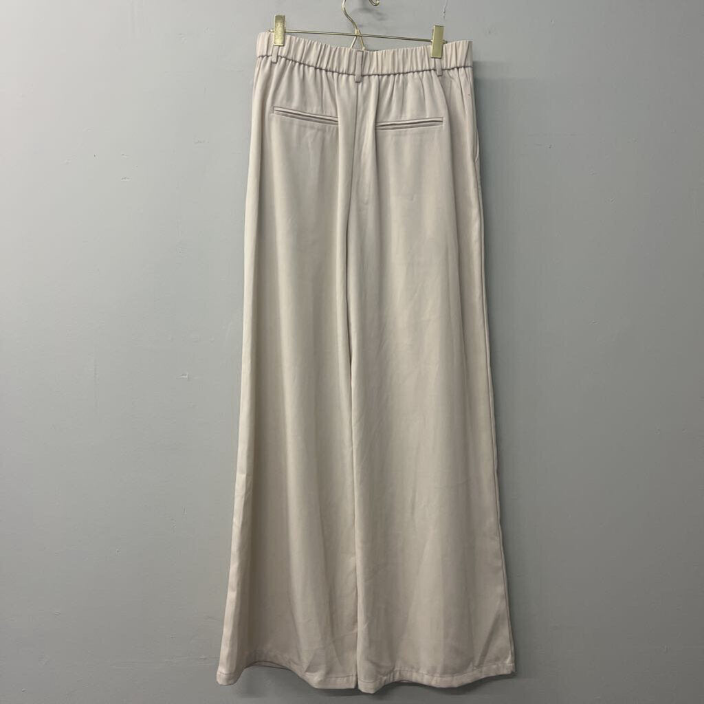 Aaron & Amber Beige High Waisted Wide Leg Pants Large