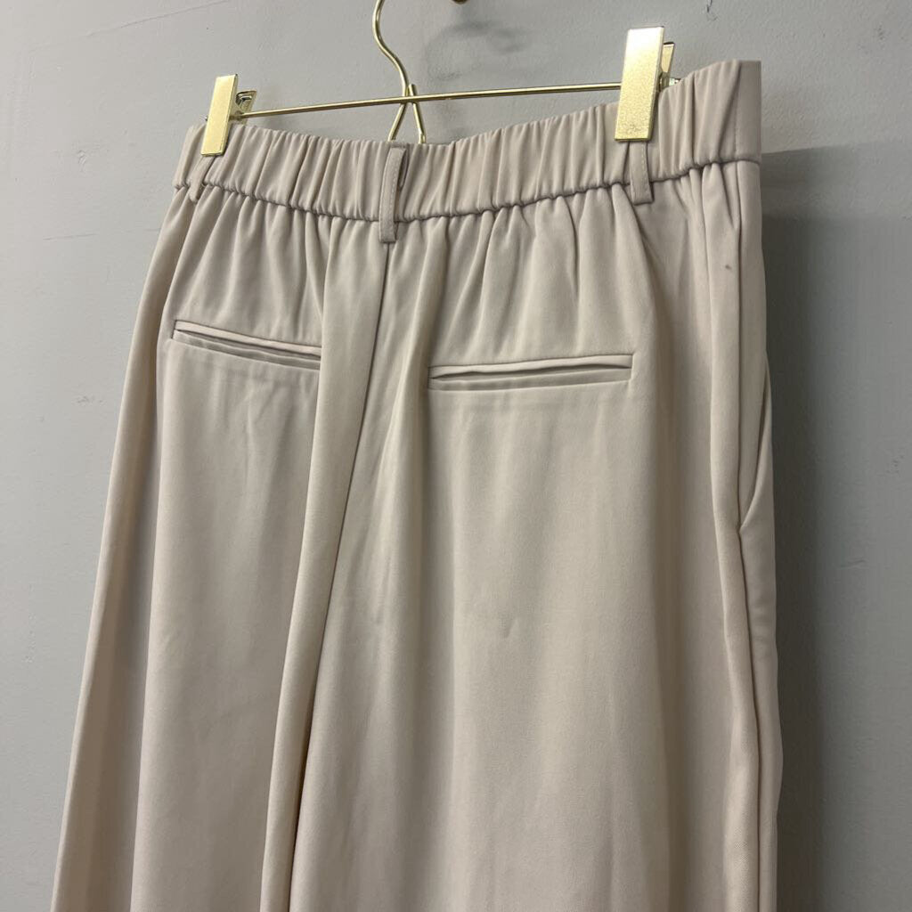 Aaron & Amber Beige High Waisted Wide Leg Pants Large