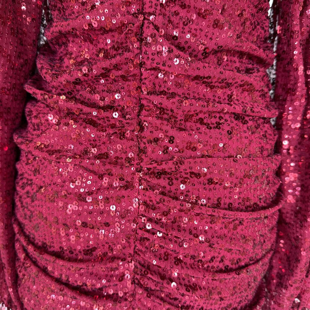 Balloon Sleeve Sequin Mini Dress Large