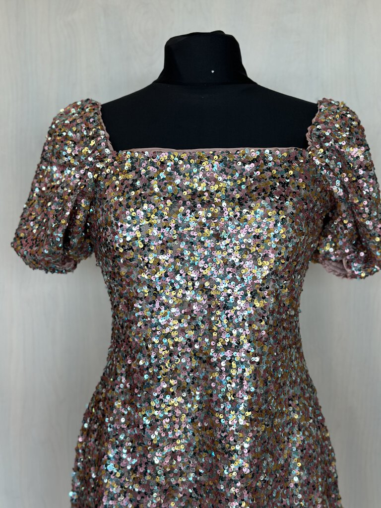 Puff Sleeve Sequin Mini Dress Medium