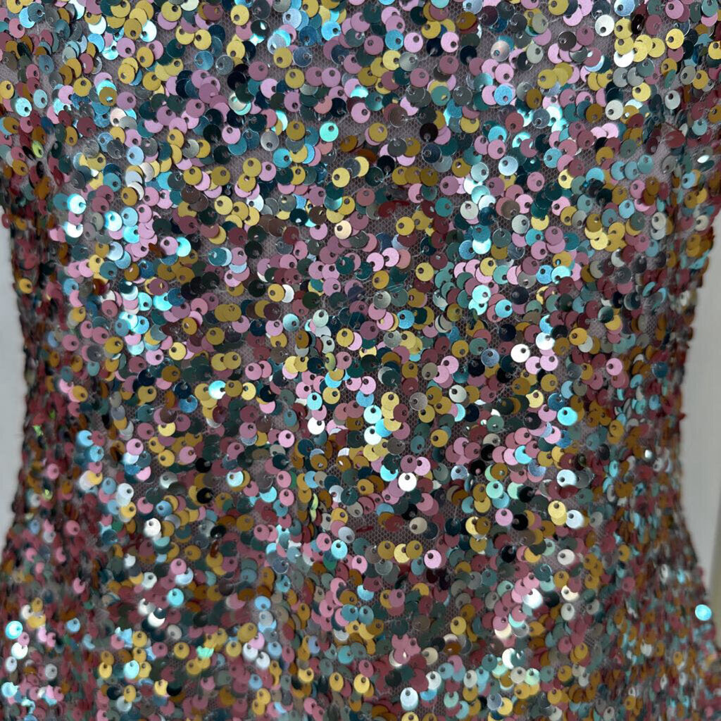 Puff Sleeve Sequin Mini Dress Medium