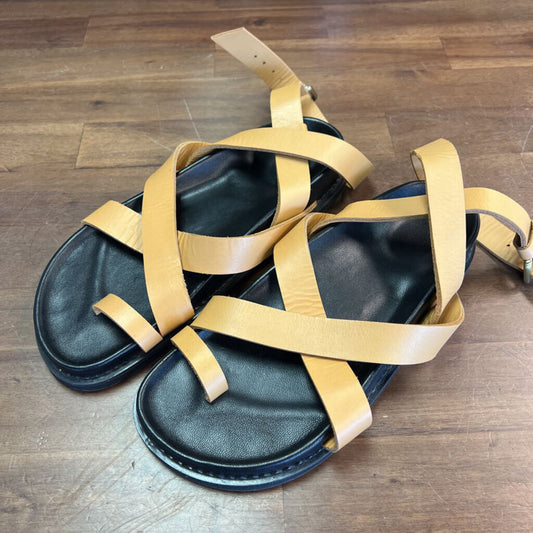 Black/ Brown Strappy Bronte Sandals 8.5