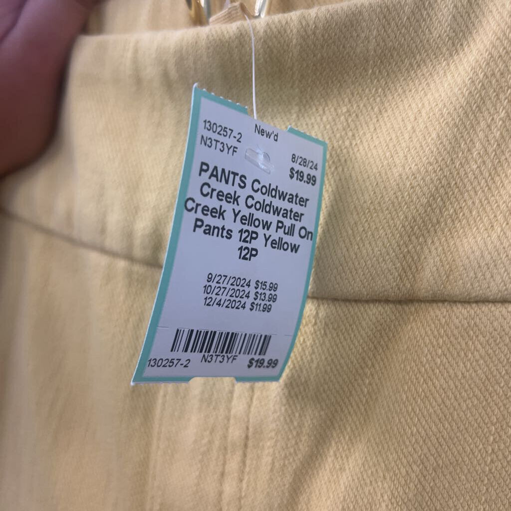 Coldwater Creek Yellow Pull On Pants 12P