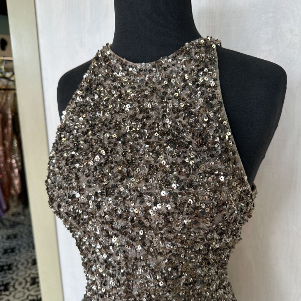 Parker High Neck Sequin Mini Dress Medium