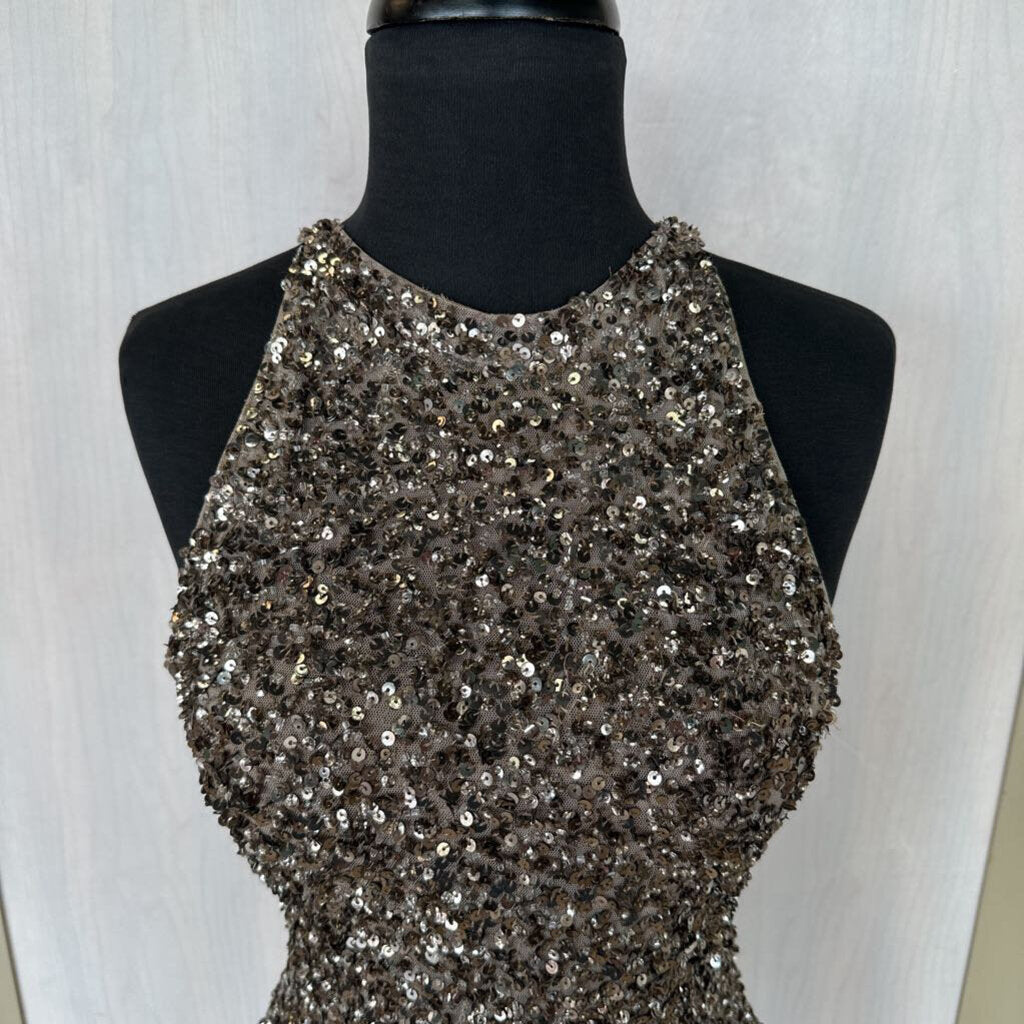 Parker High Neck Sequin Mini Dress Medium