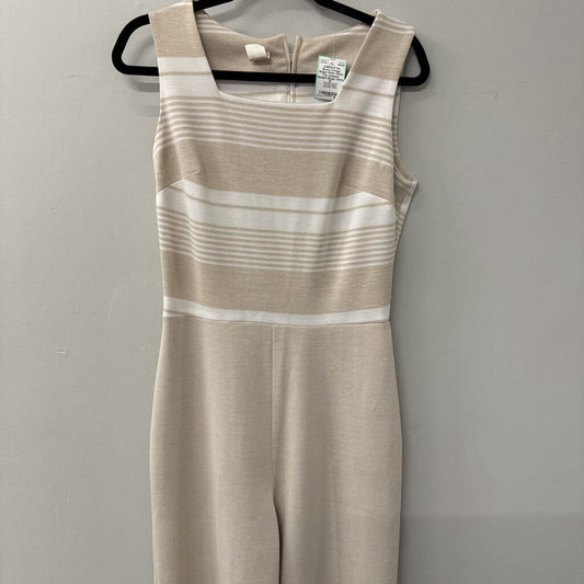 Vintage Beige/ White Stripe Top Jumpsuit Medium