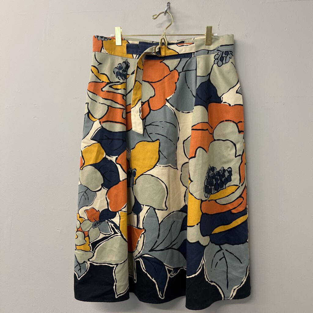 Tabitha Beige/ Multi Print Midi Skirt 10