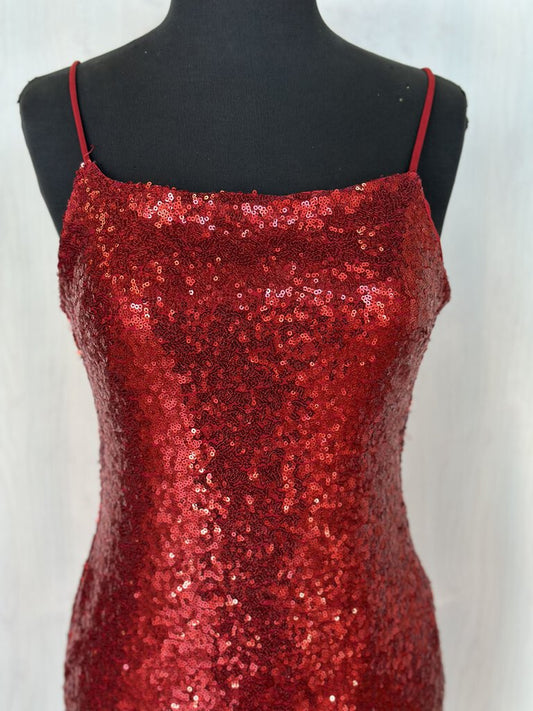 Red Sequin Mini Dress Large